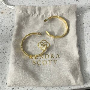 Kendra Scott Gold Textured Hoop Earrings